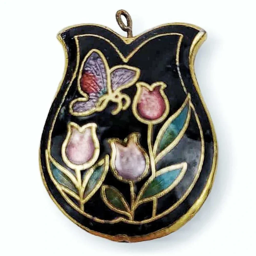 Cloisonne Pendant Vintage Collectible Jewelry Retro